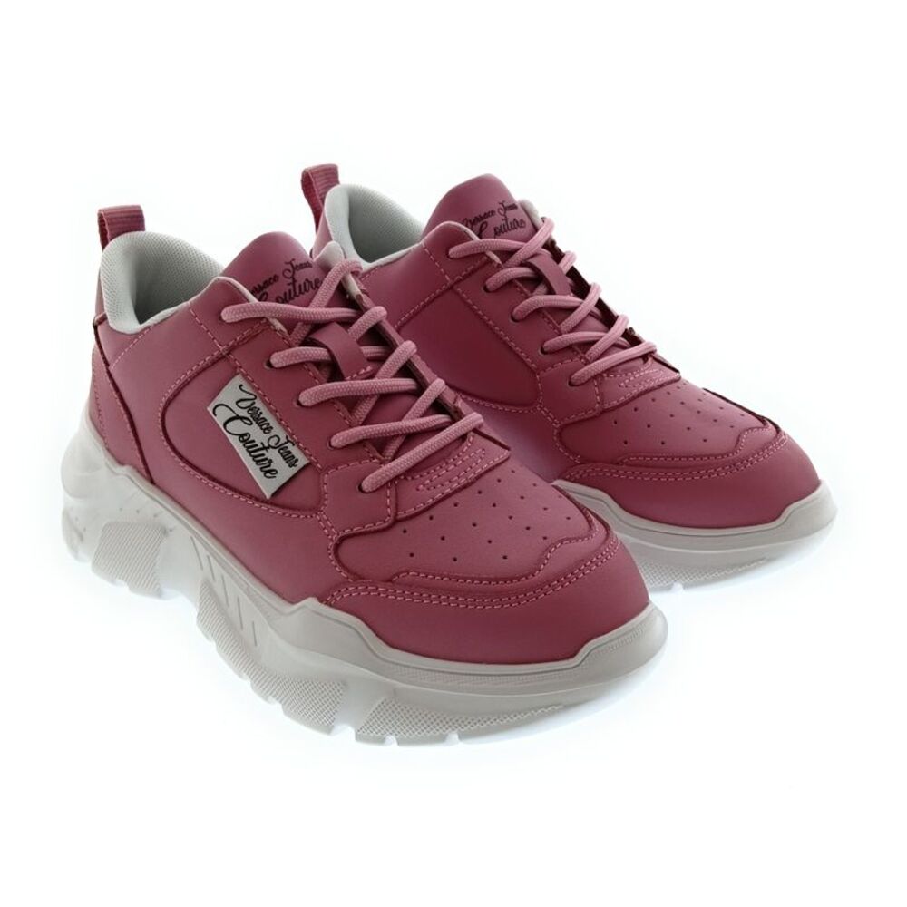 Versace Jeans Couture Women's Pink Chunky-Sole Lace-Up Sneakers